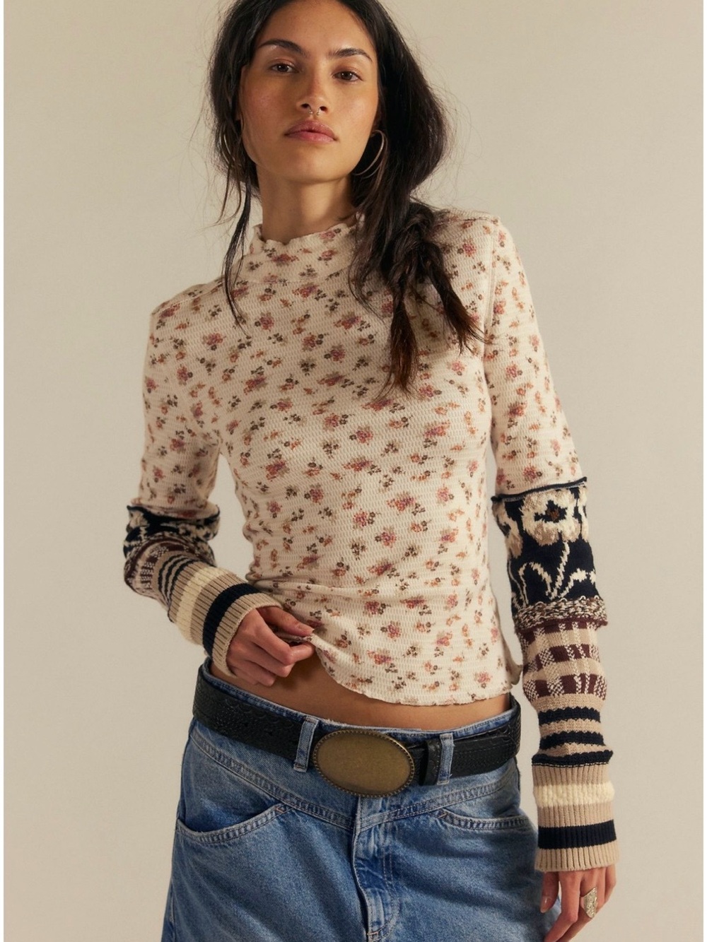 We The Free Bold Bowery Cuff in Snow Combo print